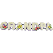 A long, carefully crafted floral tribute in the photograph spells out GRANDPA in large, three-dimensional block capitals, arranged in a straight line as if set along the side of a coffin for a funeral in Oxford. Each letter is formed from densely packed, snow-white chrysanthemums, their small, rounded blooms pressed so closely together that the surface looks like a soft, continuous cushion of petals. Around the base of every letter is a slim edging of soft lavender ribbon, subtly visible under the flowers and adding just enough colour to gently outline each shape against the plain white background. The letters are mounted on a dark green support bar, largely concealed but offering the strength needed to move the tribute between the hearse, chapel, and graveside. Four thoughtfully placed sprays provide contrast and depth. On the 'G' and the 'D', vivid red anthuriums with their characteristic heart-shaped, glossy faces and prominent yellowish spadices rise from clusters of deep green foliage, expressing devotion and heartfelt thanks. On the first and last 'A', sprays of yellow-green orchids arch delicately over the white blooms, their elegant petals and buds creating a lighter, more airy feel while still respecting the solemn occasion. The overall mood is calm, respectful, and personal: a bespoke funeral flower arrangement that clearly spells Grandpa for mourners, helping families in Oxford express love, remembrance, and gratitude for a cherished grandfather's life when it matters most.